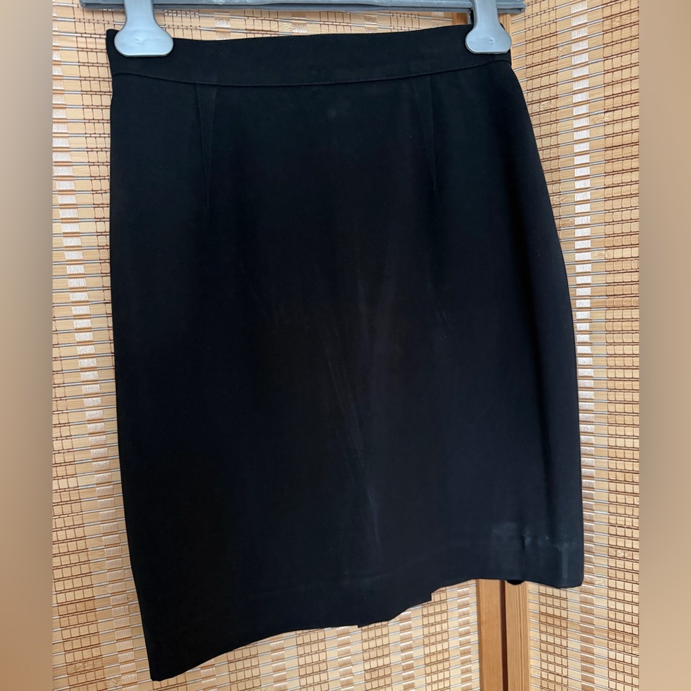 Mugler Black Pencil mini Skirt stylized back buttons high waist vintage designer